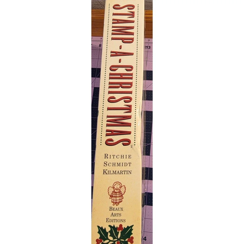 Vintage 1995 Stamp-A-Christmas Complete Rubber Stamp Craft Kit Book Beauz Arts